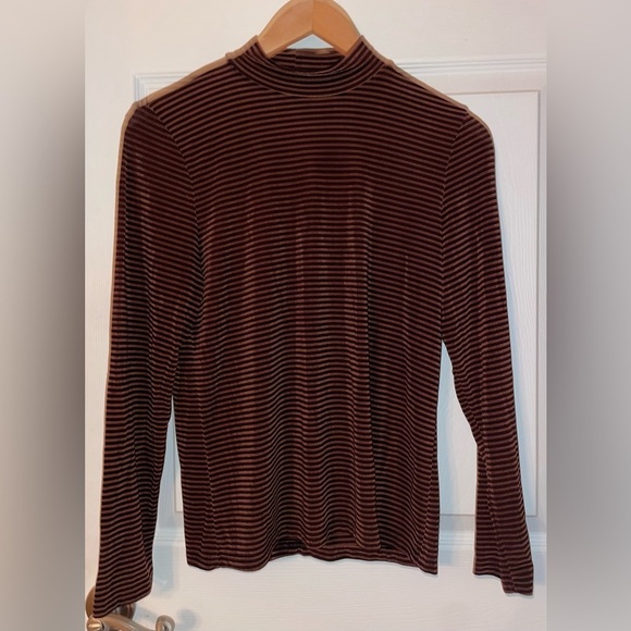 Western Connection Other - Western Connection Vintage Brown Striped Long Sleeve Mock Neck Shirt Medium